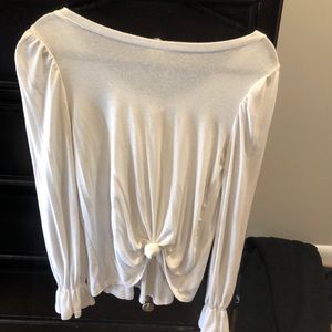 White cotton long sleeve T